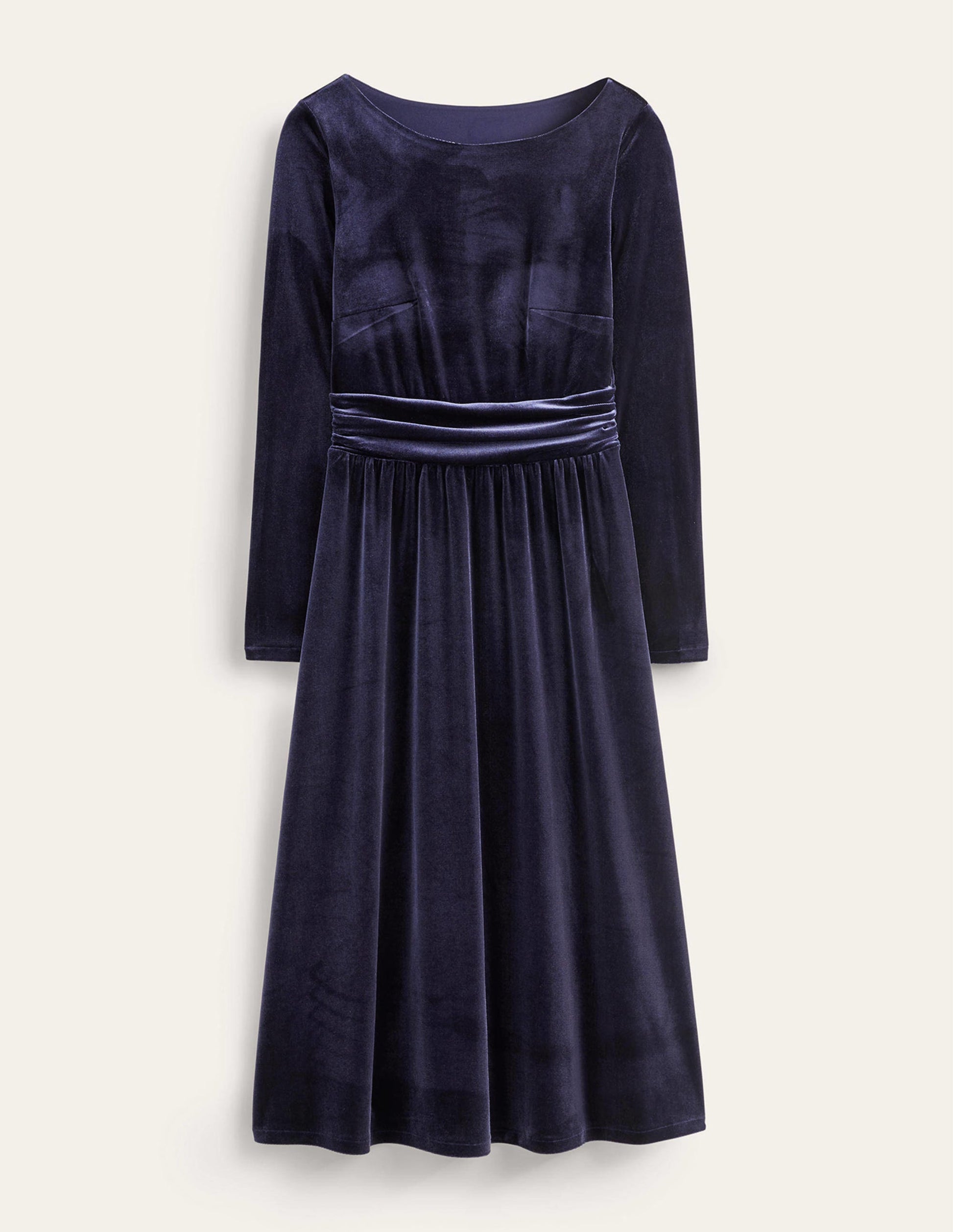 Abigail Velvet Midi Dress-Navy-5
