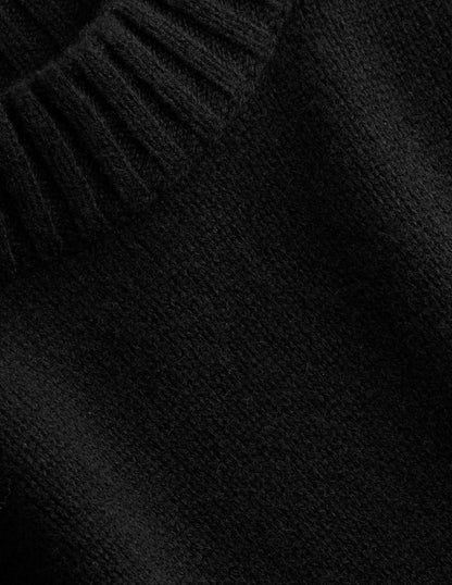 Chunky Cashmere Crew Neck Tank-Black-8