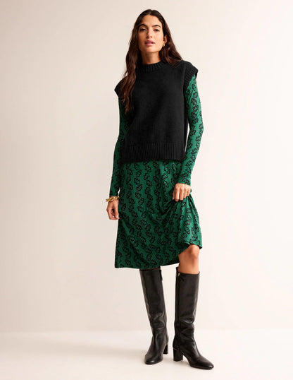 Chunky Cashmere Crew Neck Tank-Black-4