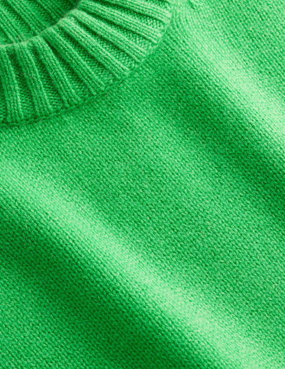 Chunky Cashmere Crew Neck Tank-Pigment Green-7