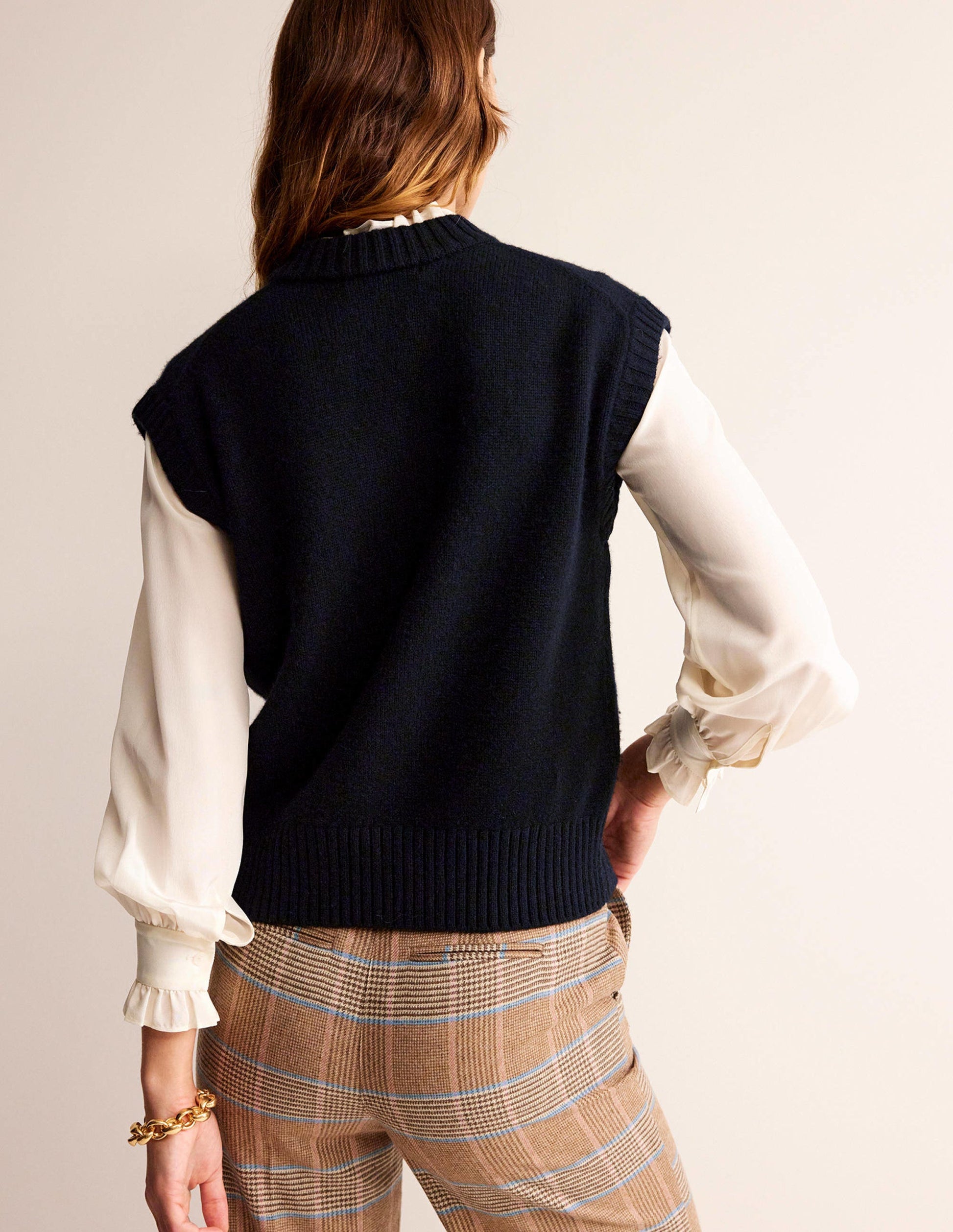 Chunky Cashmere Crew Neck Tank-navy-3