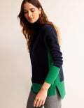 Jessica Oversized Jumper-Navy Colourblock