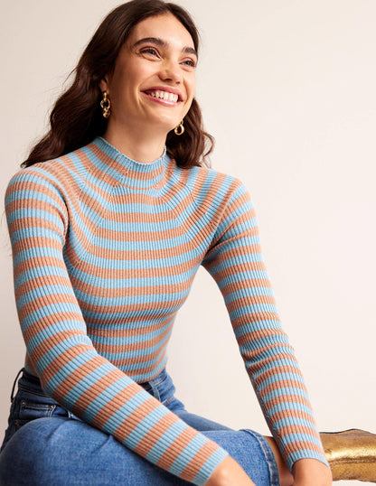 Matilda Sparkle Jumper-Light Blue and Copper-1
