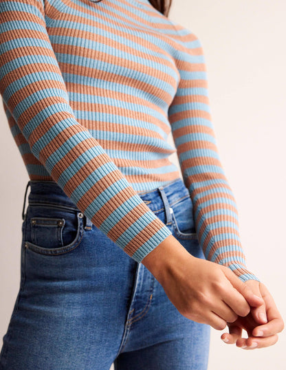 Matilda Sparkle Jumper-Light Blue and Copper-2
