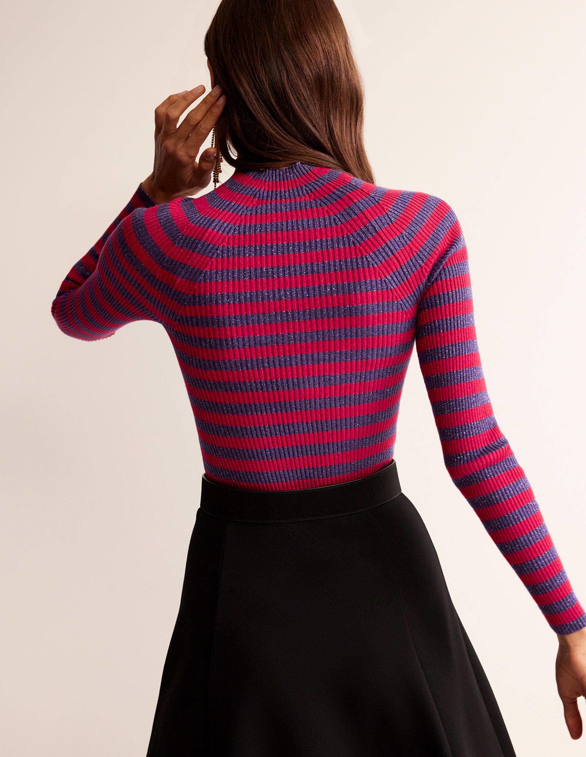 Matilda Sparkle Jumper-Rich Violet and Dark Red - Image 3