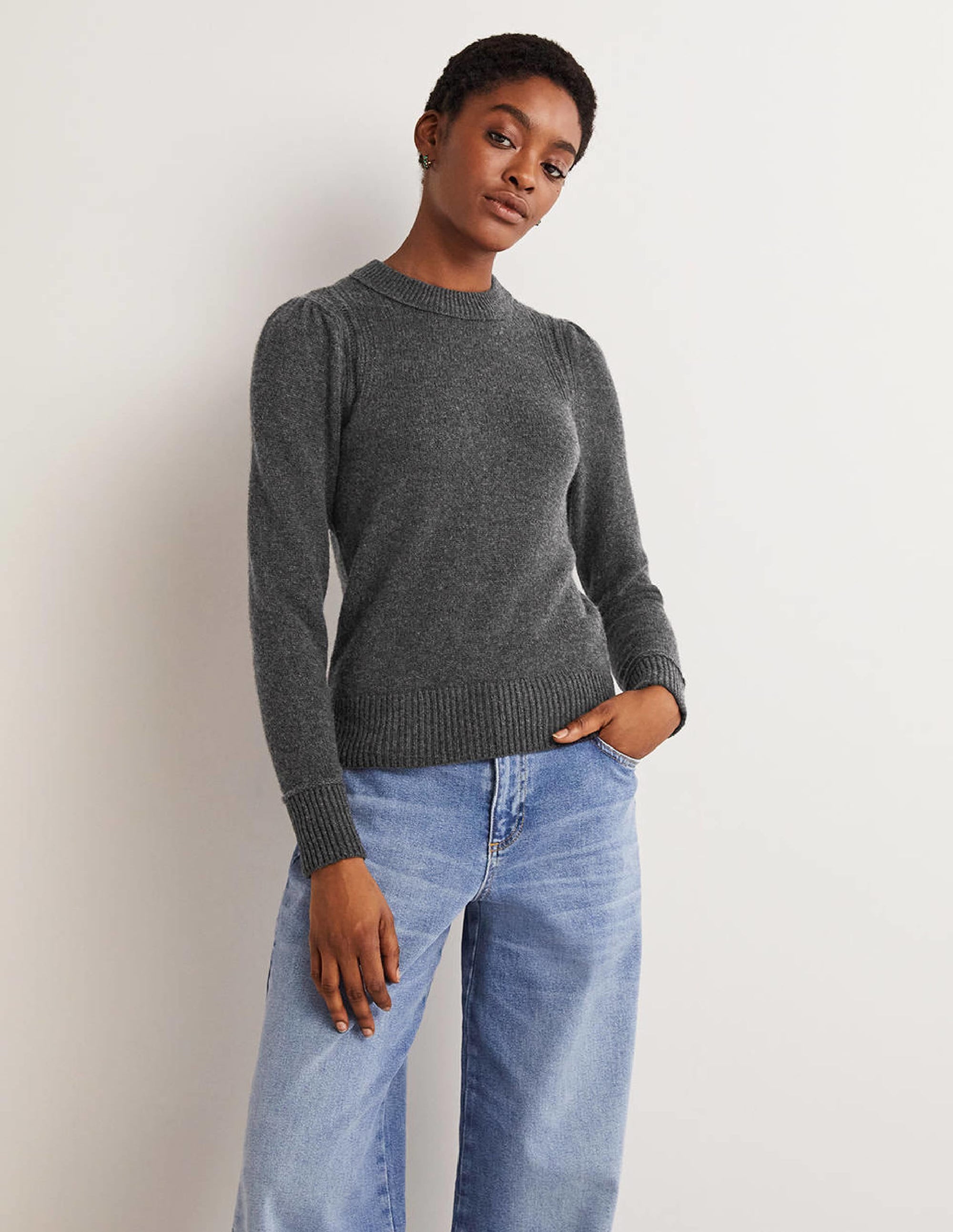 Lofty Cashmere Jumper-Charcoal Melange - Image 4