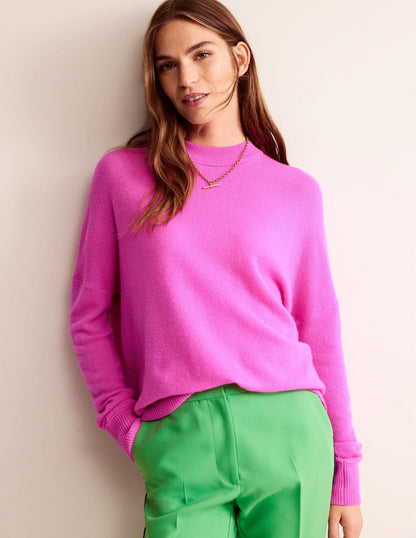 Cashmere Boyfriend Crew Jumper-Neon Pink-1