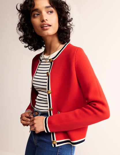 Holly Knitted Jacket-Hot Pepper Red