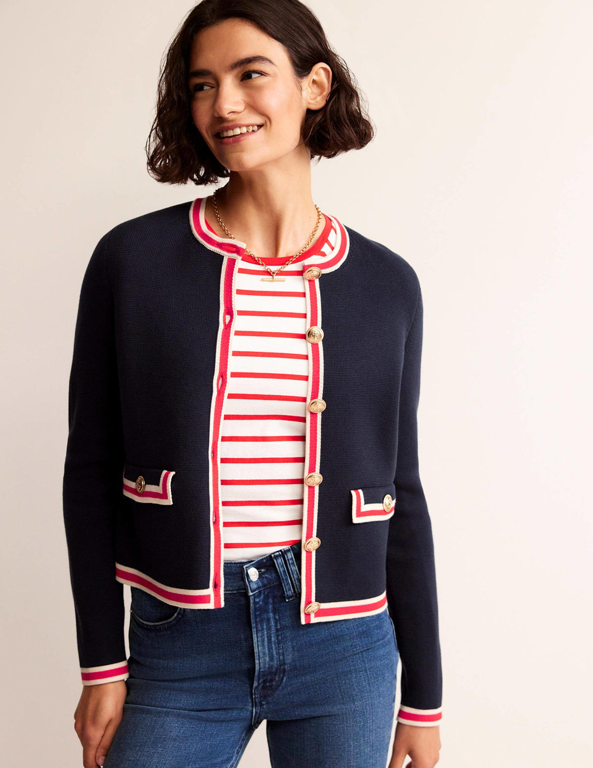 Holly Knitted Jacket-Navy-1