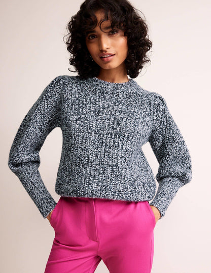 Chunky-Rib Cashmere Jumper-Blues Melange-1