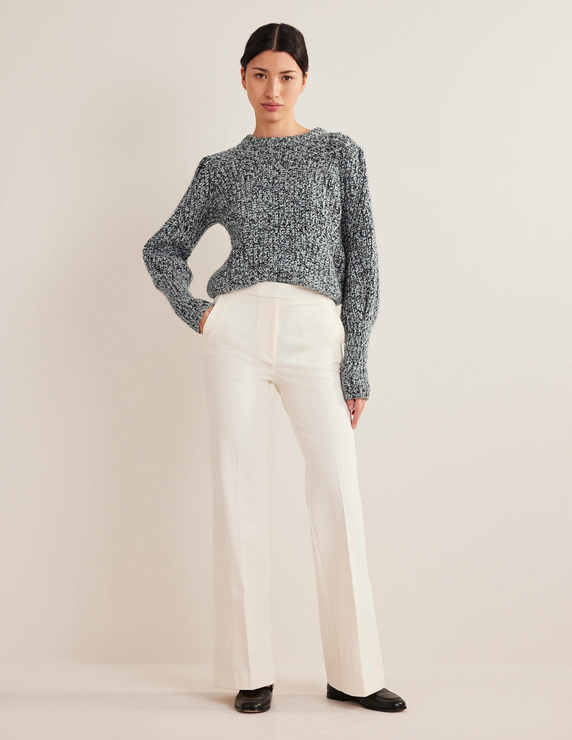 Chunky-Rib Cashmere Jumper-Blues Melange-4