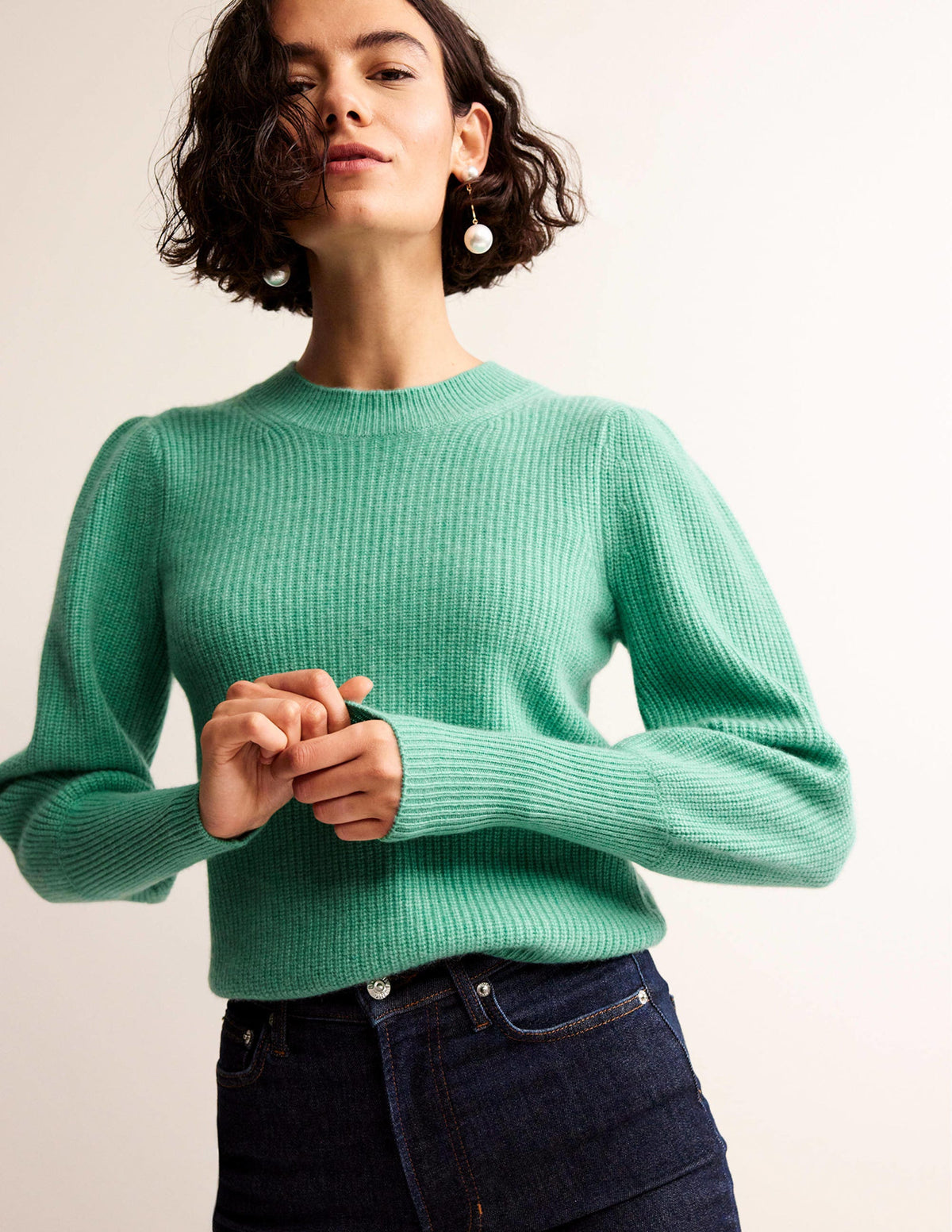 Key-Hole Cashmere Jumper-Indian Ocean-1