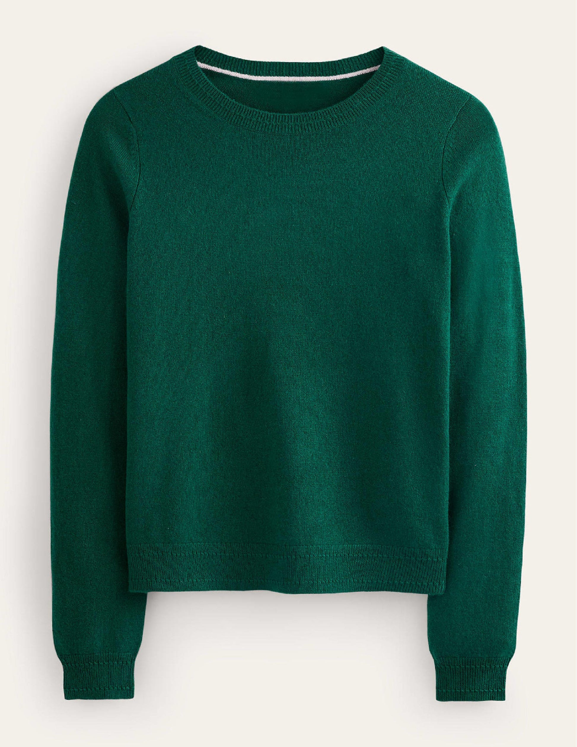Eva Cashmere Crew Neck Jumper-Deep Forest-7