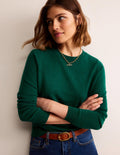 Eva Cashmere Crew Neck Jumper-Deep Forest