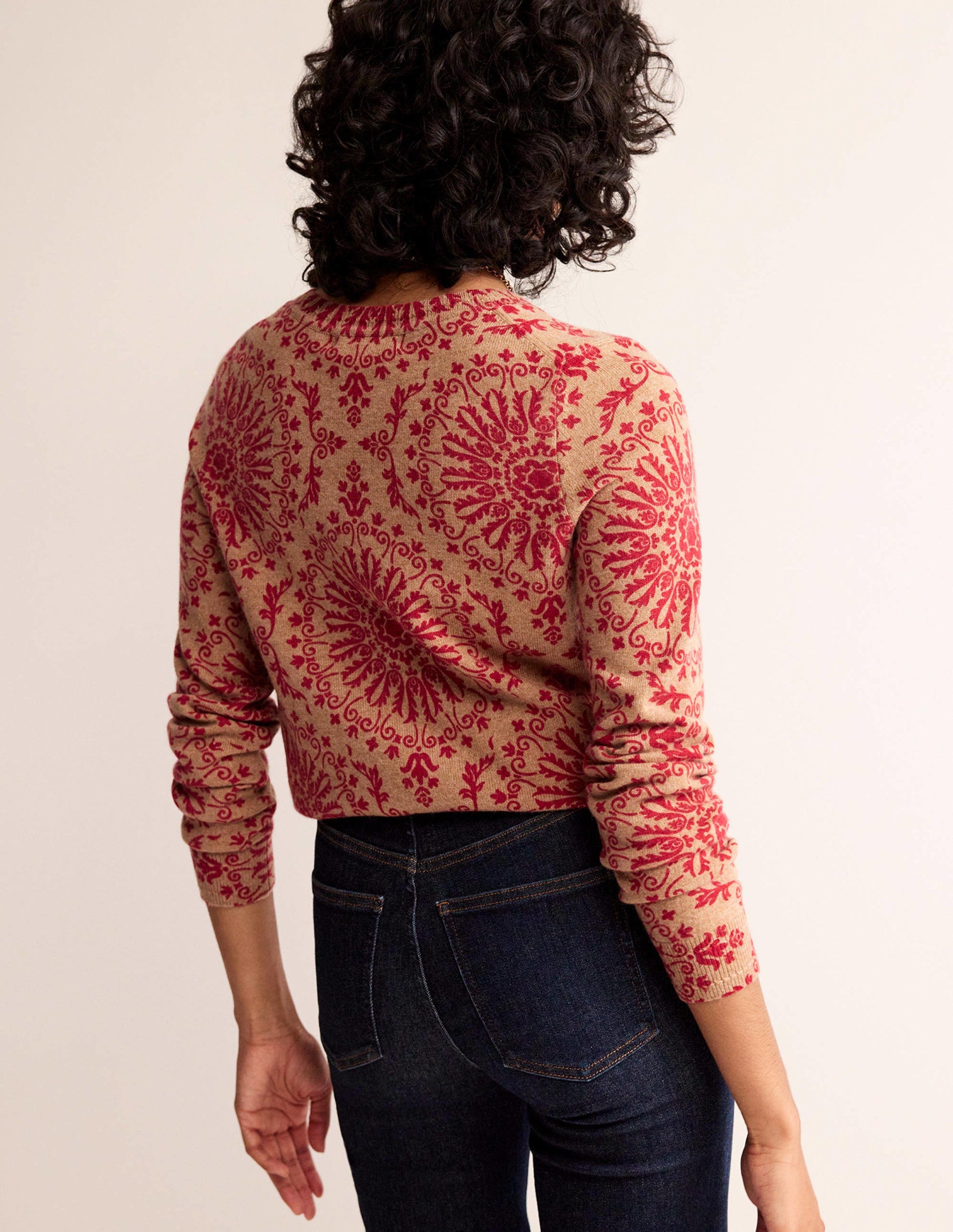 Eva Cashmere Crew Neck Jumper-Camel Pop Peony-3
