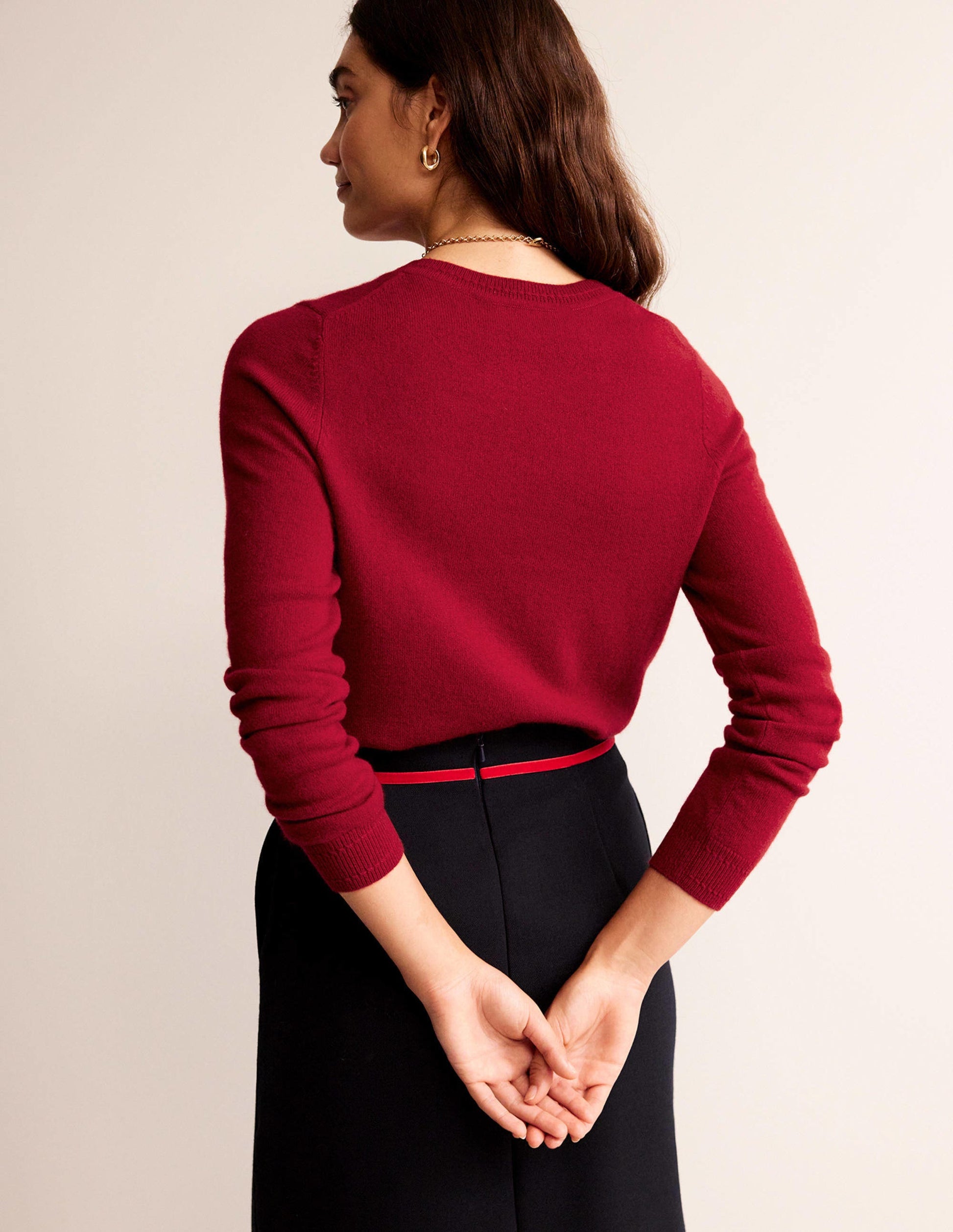 Eva Cashmere Crew Neck Jumper-Salsa-3