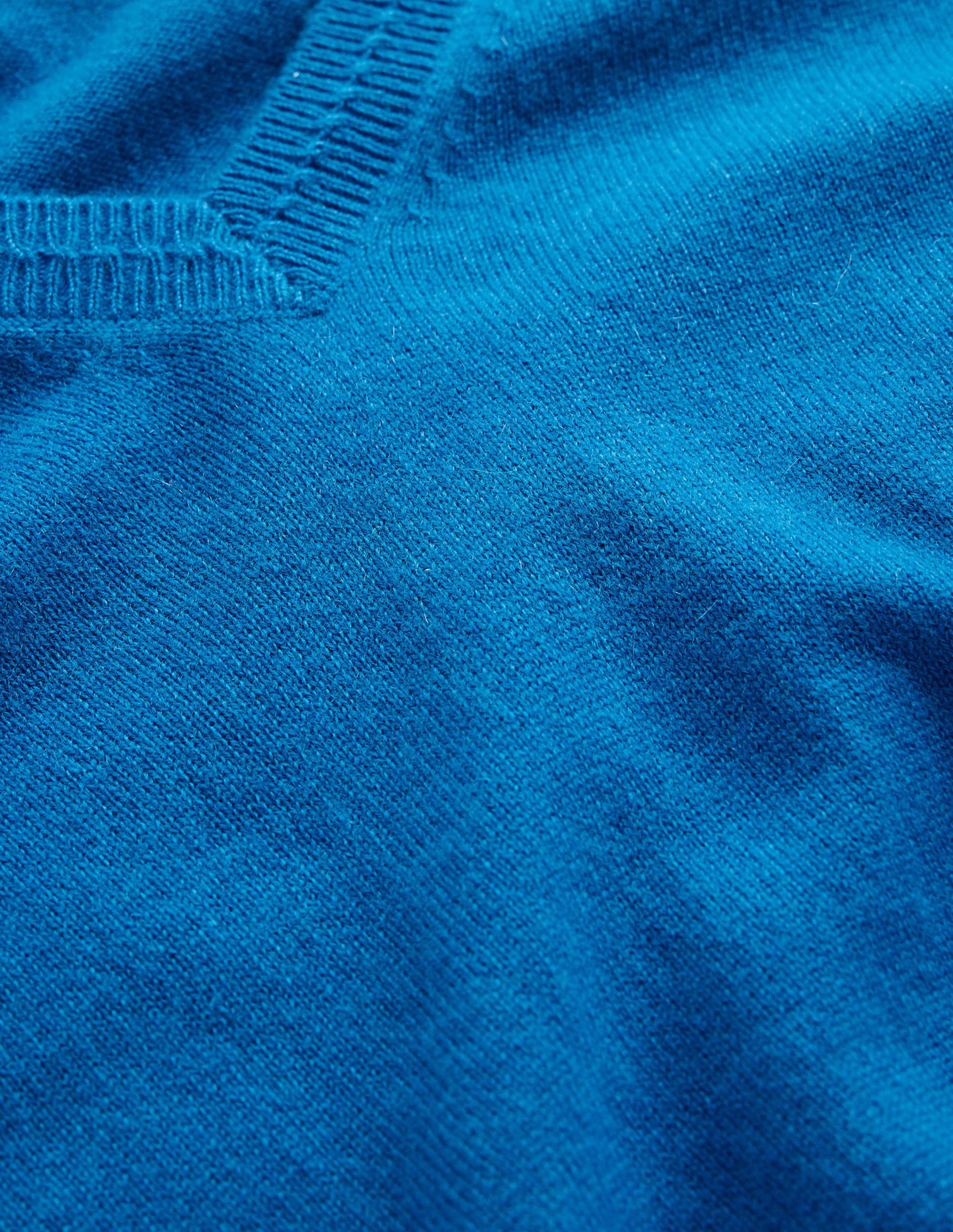 Eva Cashmere V-neck Jumper-Cyan - Image 6