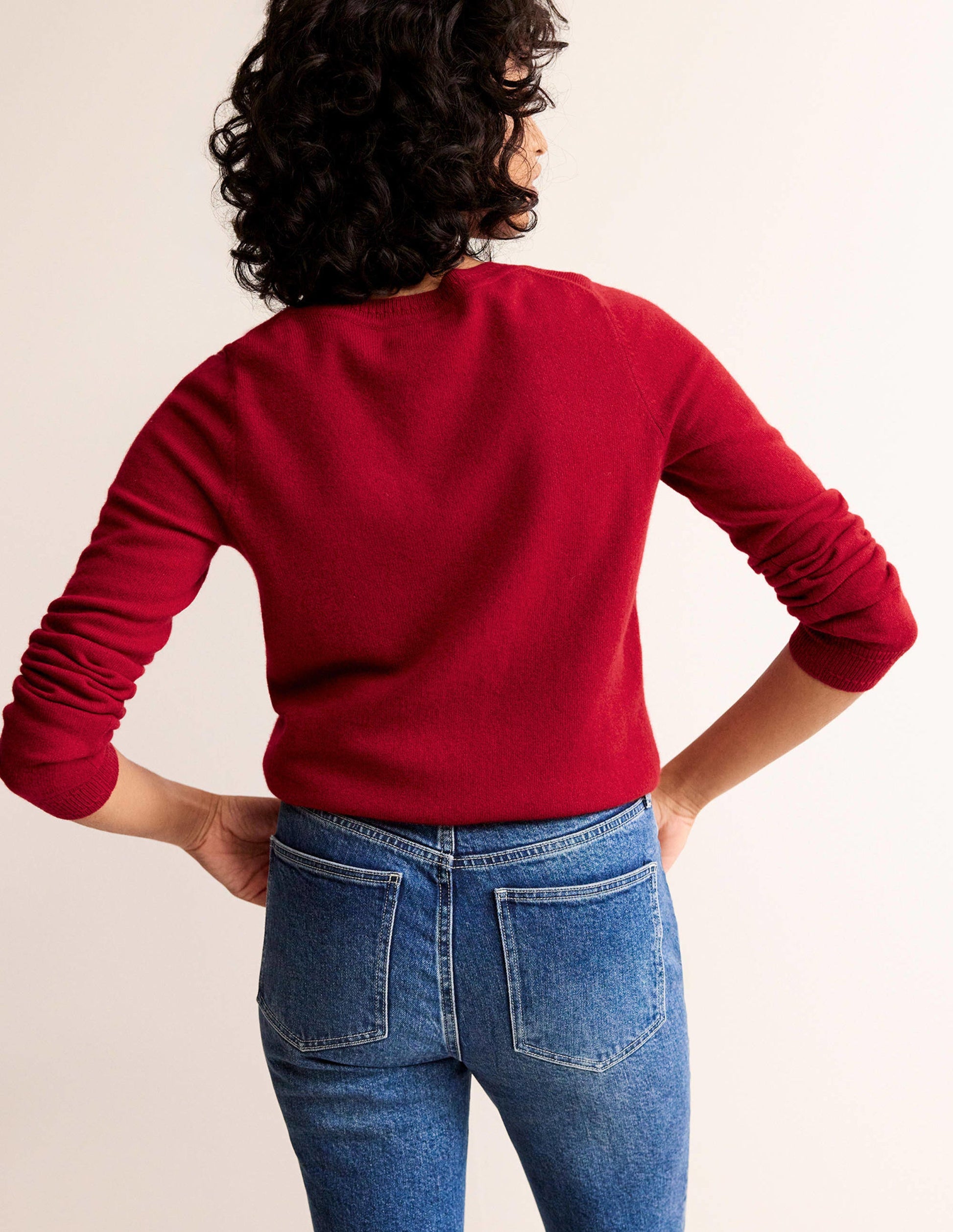 Eva Cashmere V-neck Jumper-Salsa-3