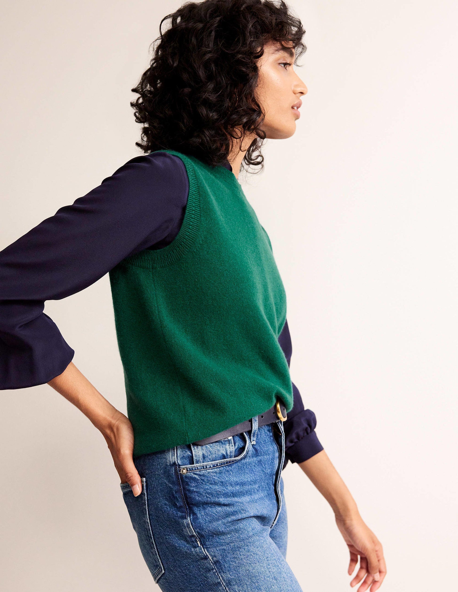 Eva Cashmere Tank-Deep Forest-4