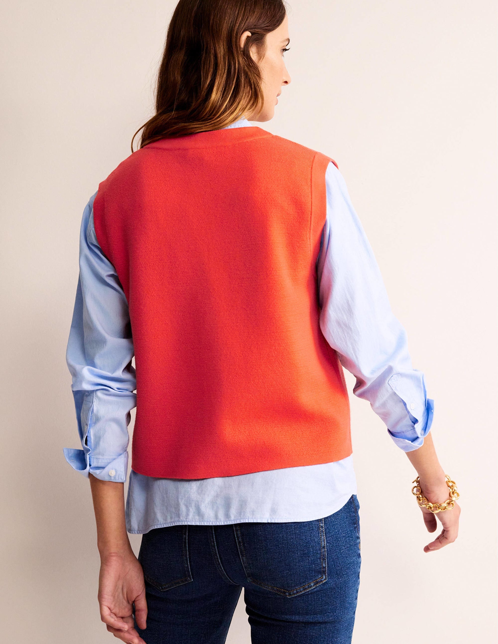 Cardigan Tank-Fiesta Orange - Image 3