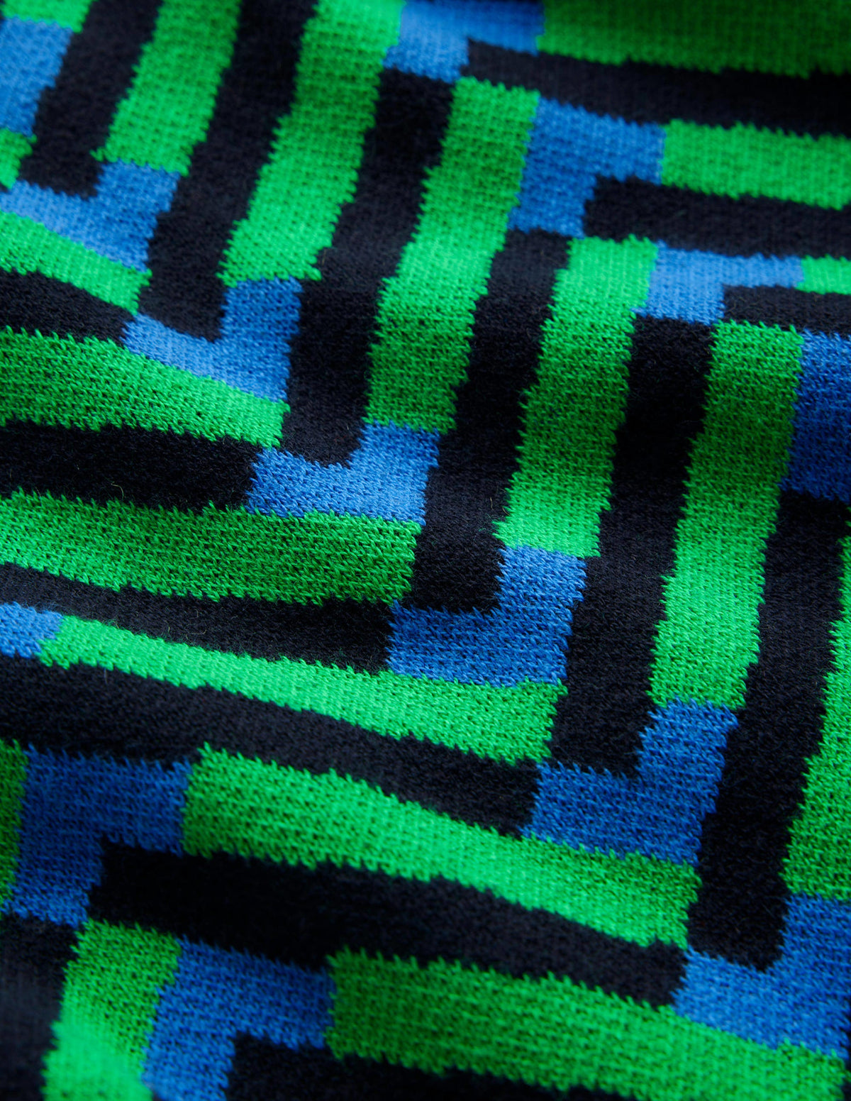 Jacquard Jumper-Pigment Green, Chevron Geo - Image 7