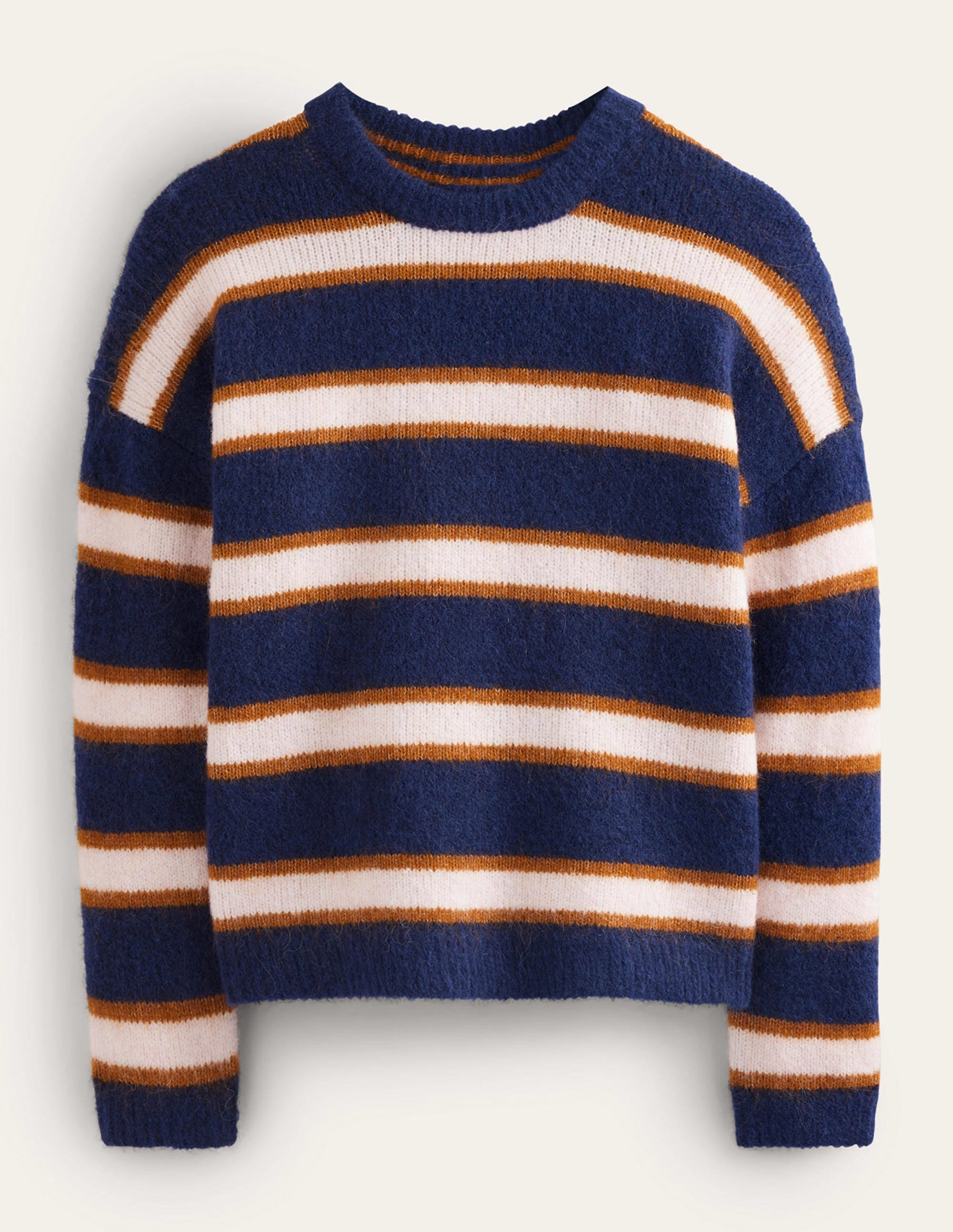 Rosemary Relaxed Fluffy Jumper-French Navy, Pumpkin - Image 10