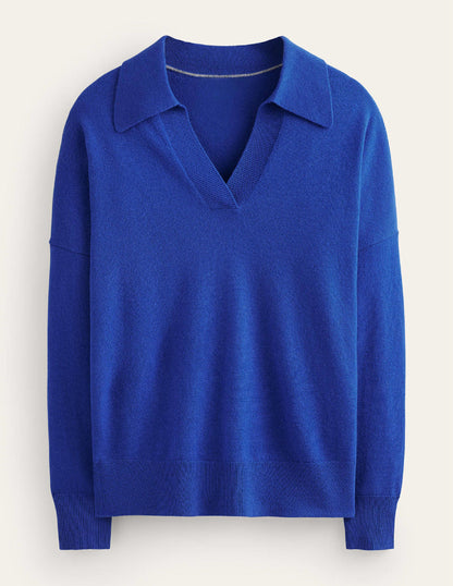 Collared Cashmere Henley-Cobalt-5