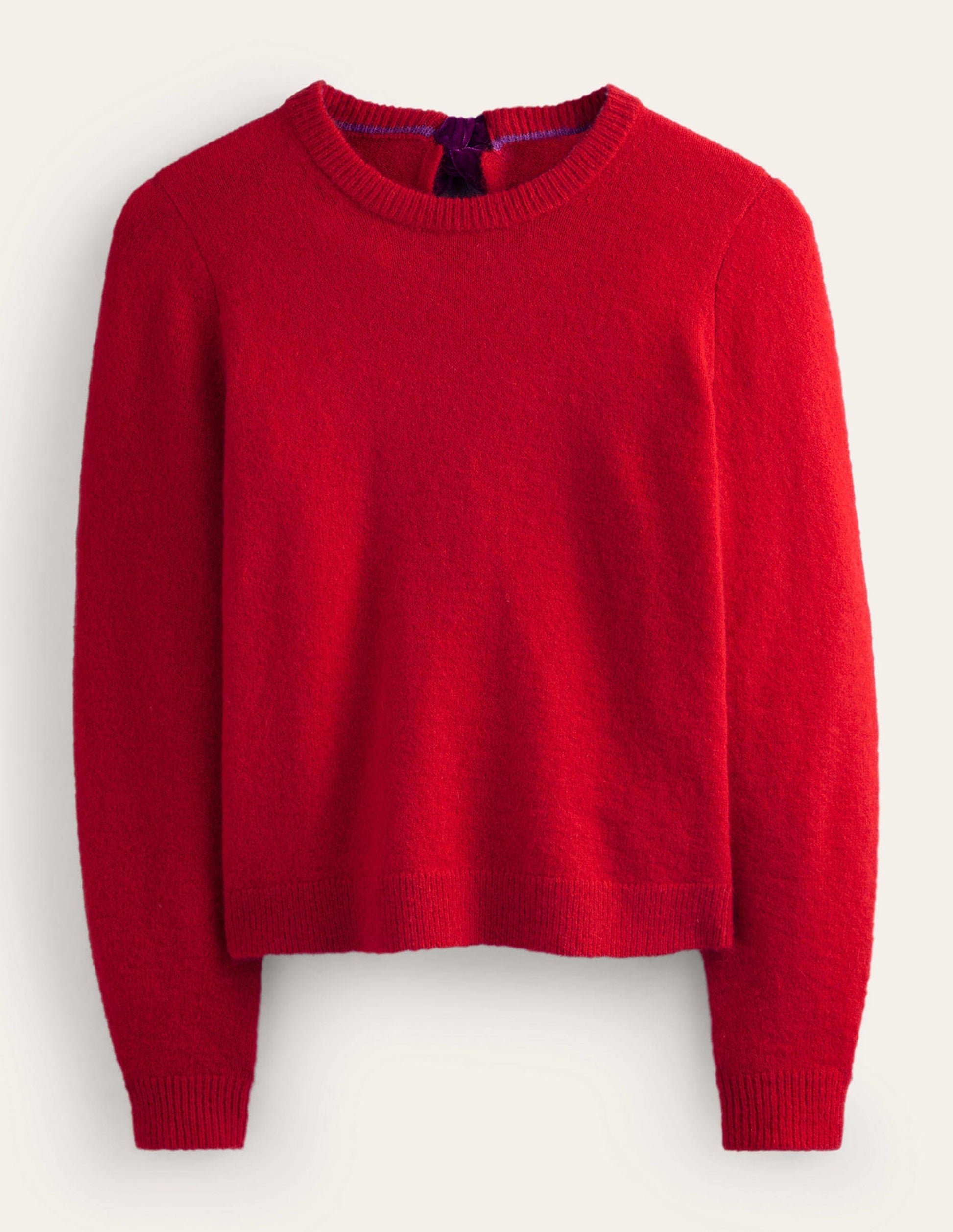 Fluffy Bow Back Jumper-Hot Pepper-5