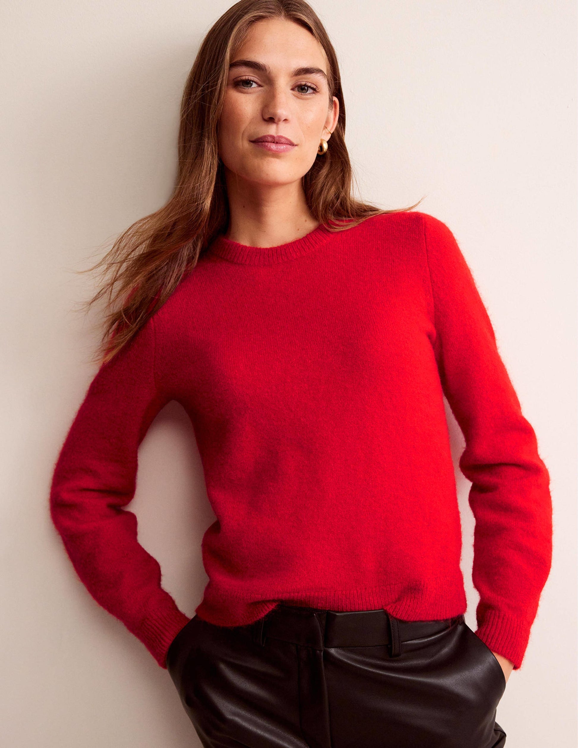 Fluffy Bow Back Jumper-Hot Pepper-1