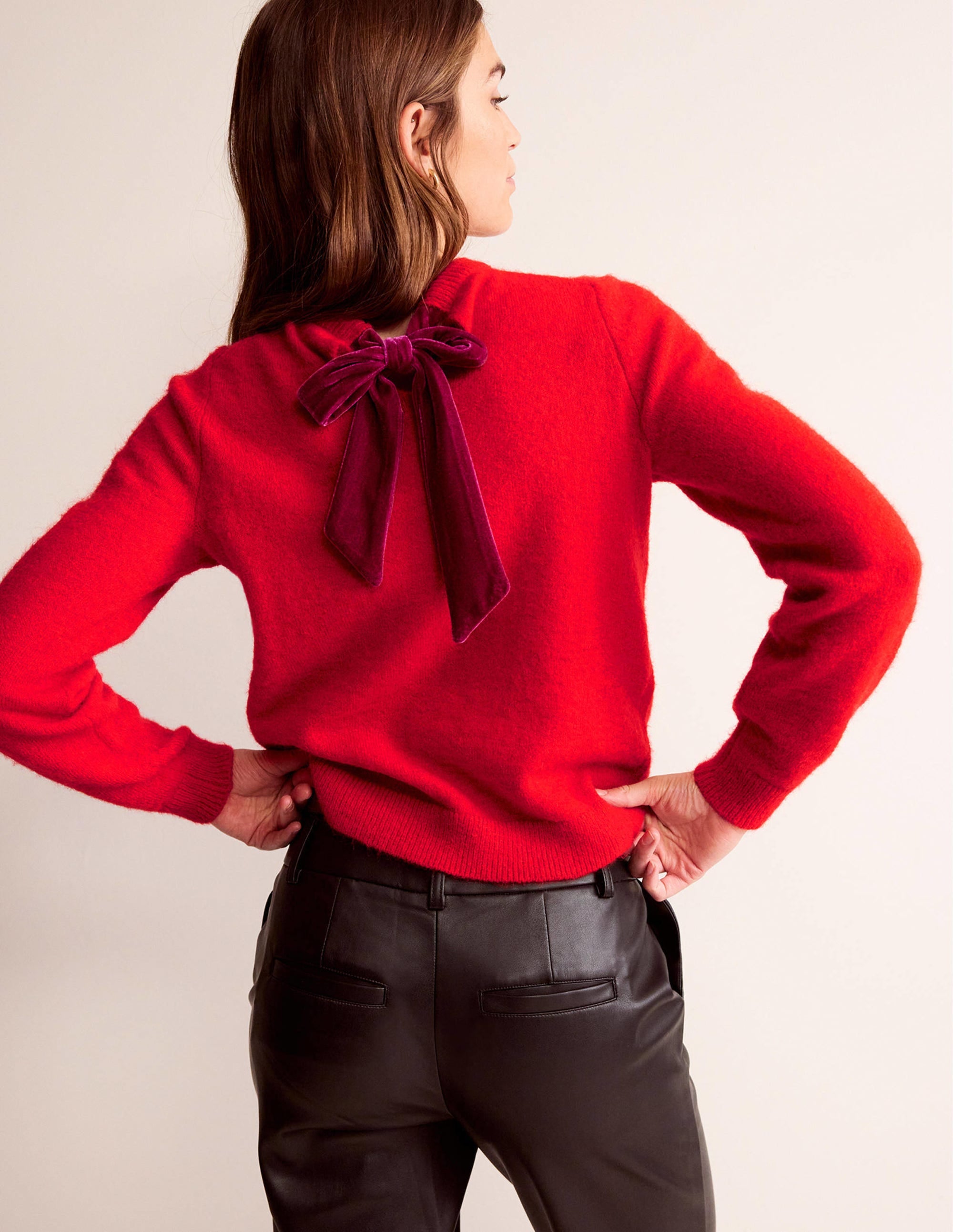Fluffy Bow Back Jumper-Hot Pepper - Image 3