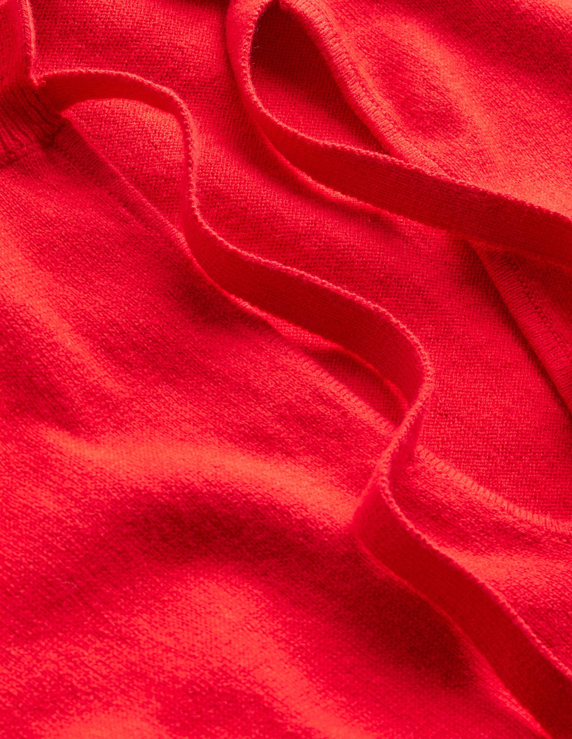 Ruffle Tie-Neck Jumper-Brilliant Red-6