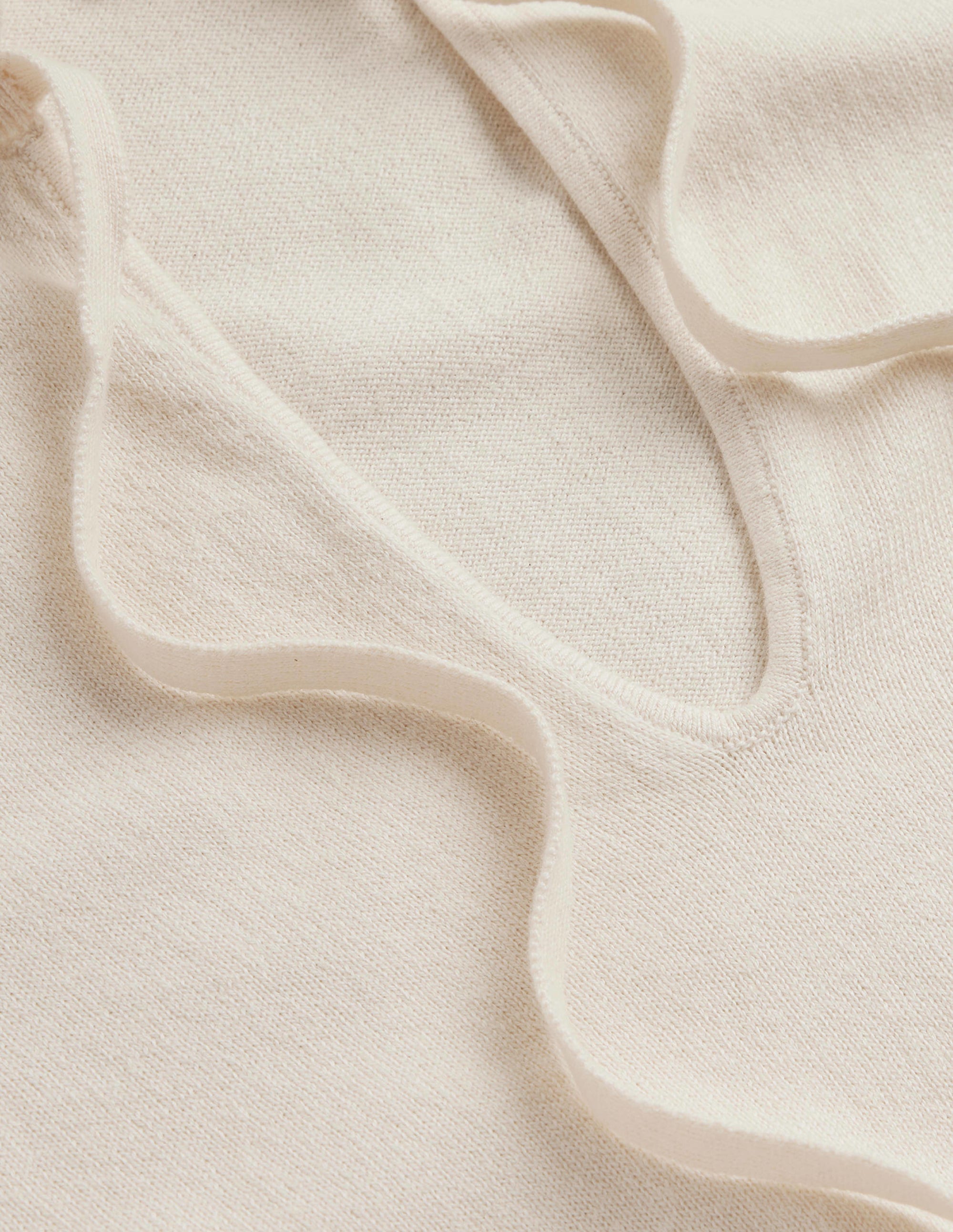 Ruffle Tie-Neck Jumper-Ivory - Image 8