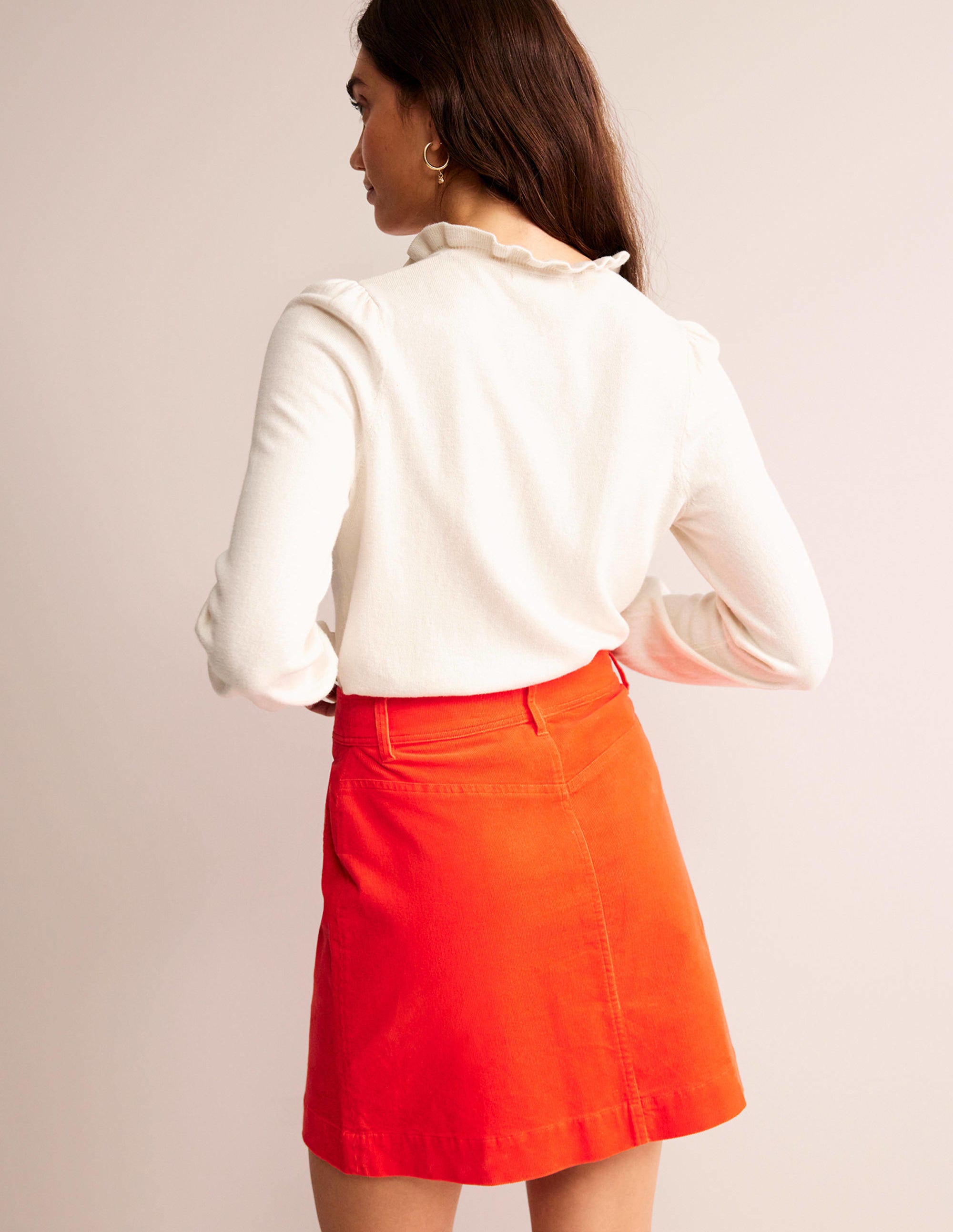 Ruffle Tie-Neck Jumper-Ivory - Image 3