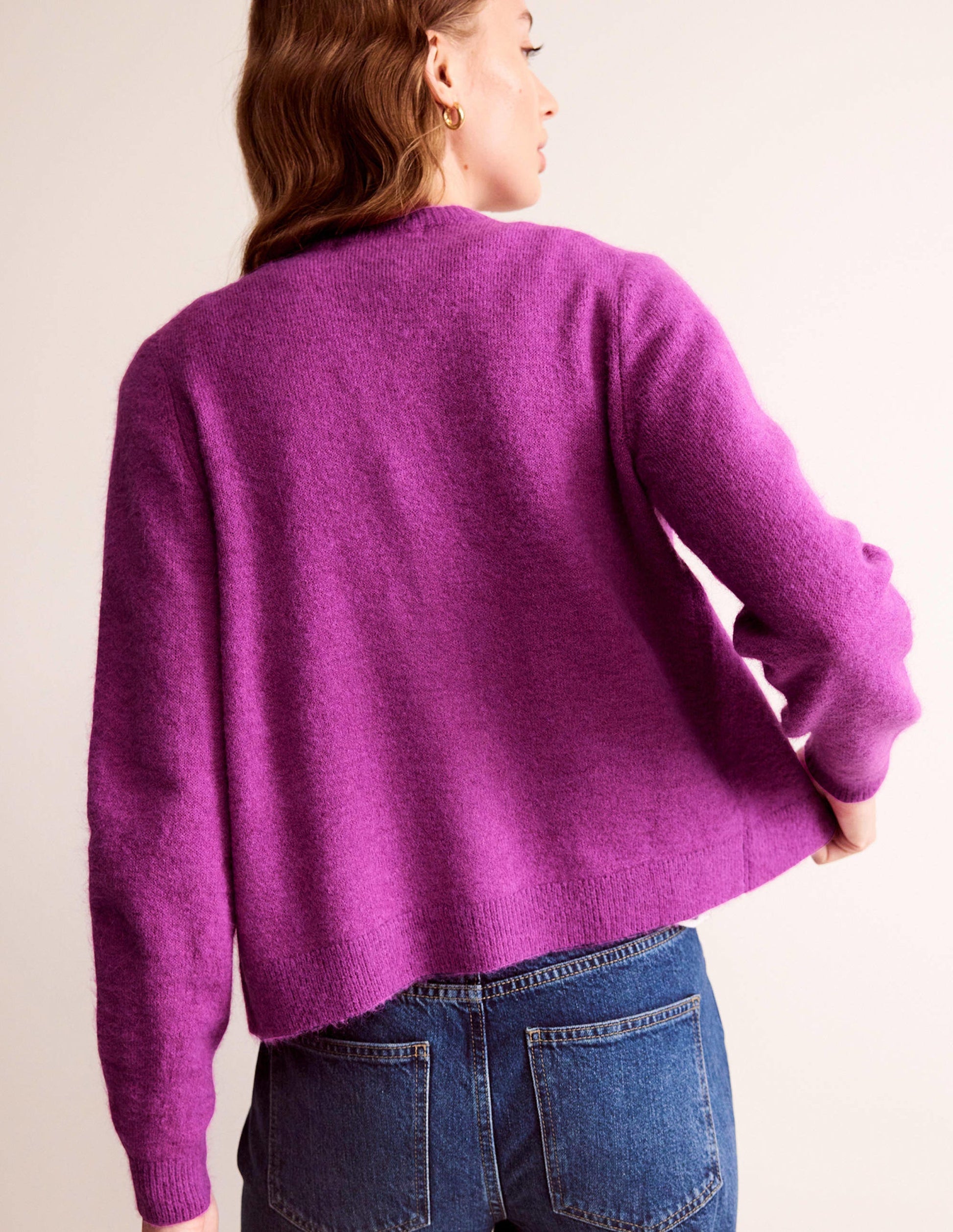 Fluffy Bow Cardigan-Festival Fuchsia-3