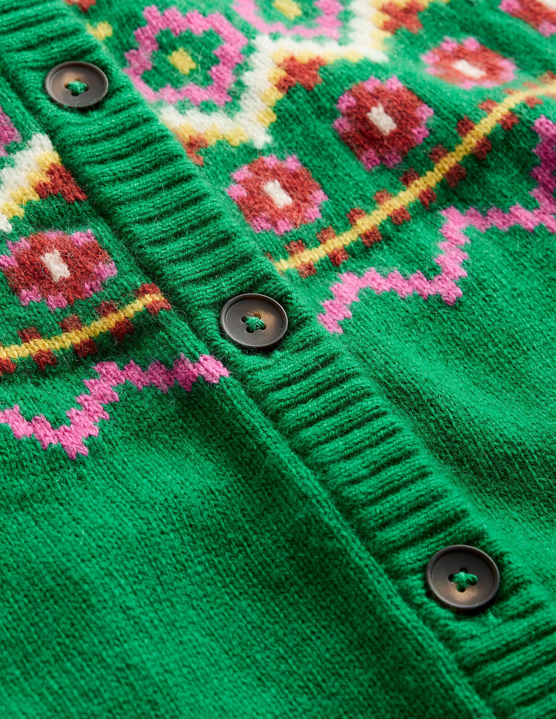 Edie Fair Isle Cardigan-Green Fair Isle-8