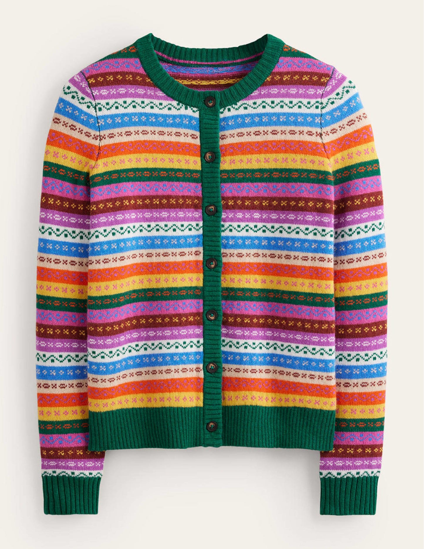 Edie Fair Isle Cardigan-Rainbow Fair Isle