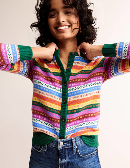 Edie Fair Isle Cardigan-Rainbow Fair Isle-1