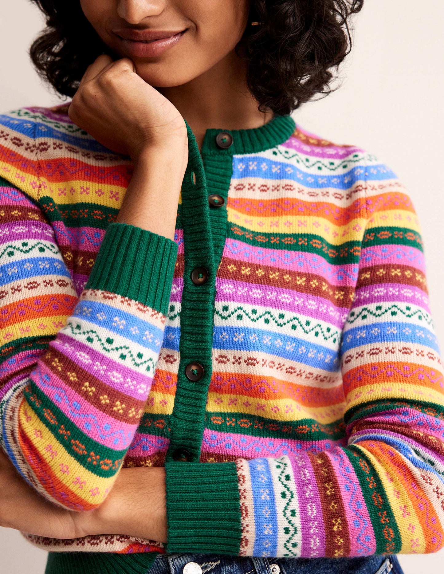 Edie Fair Isle Cardigan-Rainbow Fair Isle