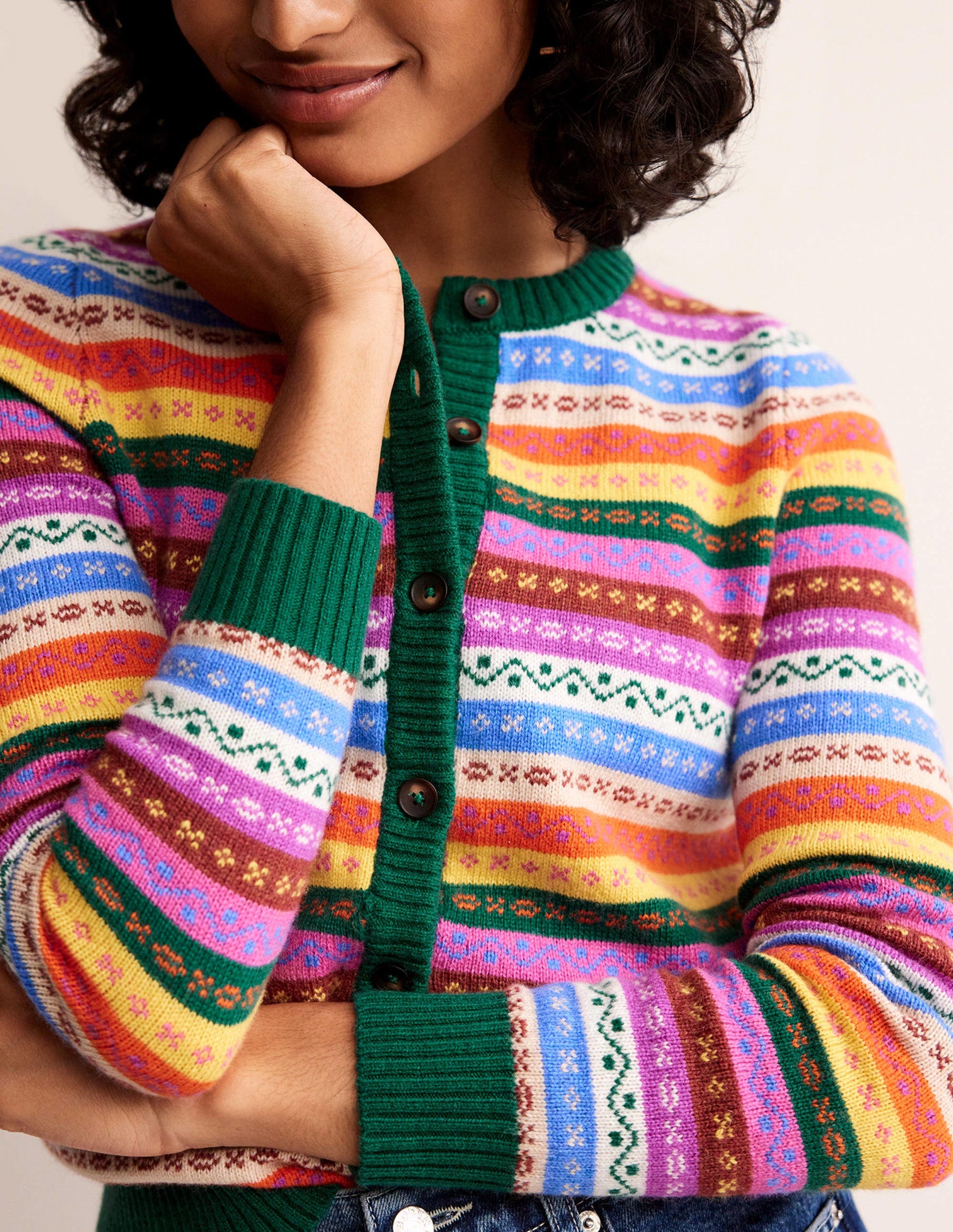 Edie Fair Isle Cardigan-Rainbow Fair Isle-2