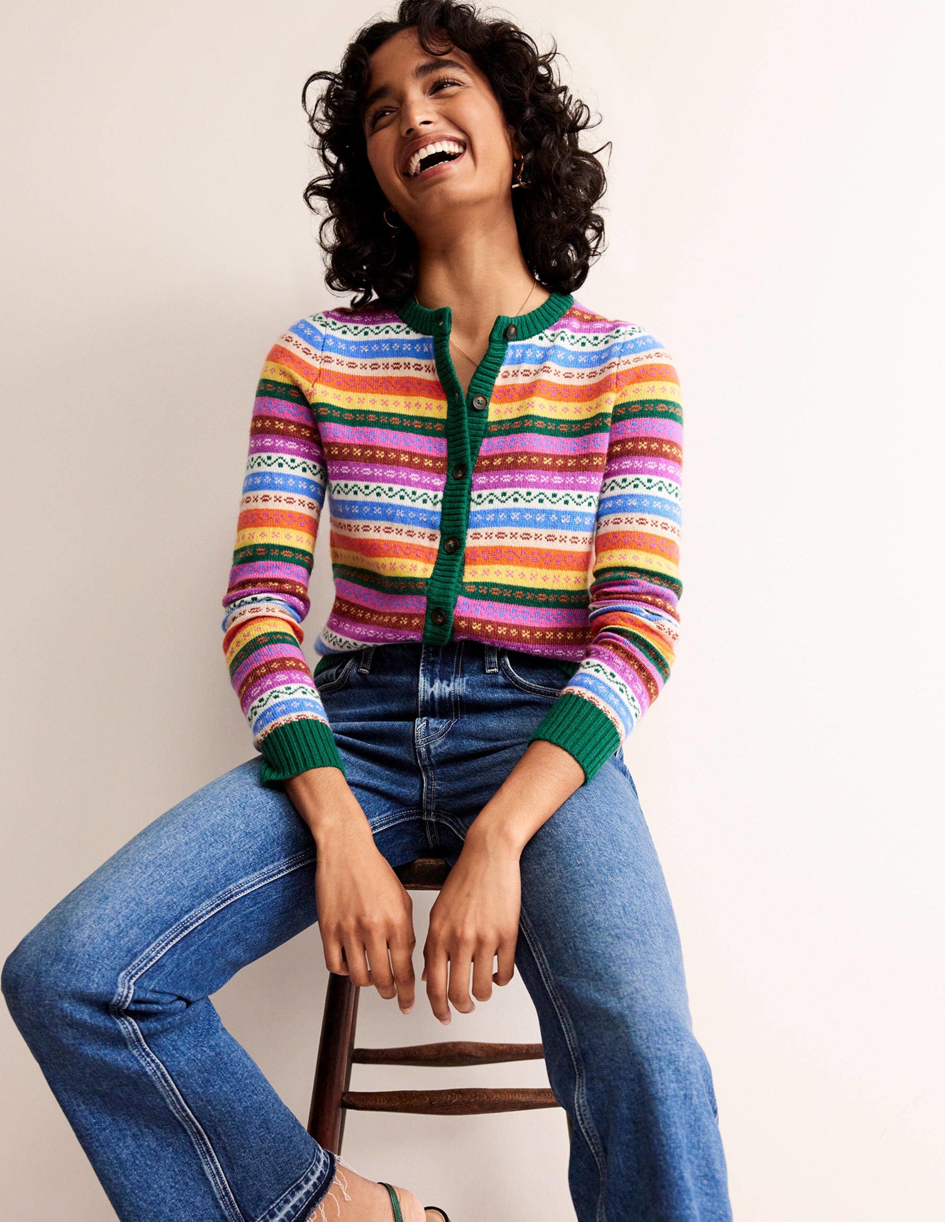 Edie Fair Isle Cardigan-Rainbow Fair Isle-4