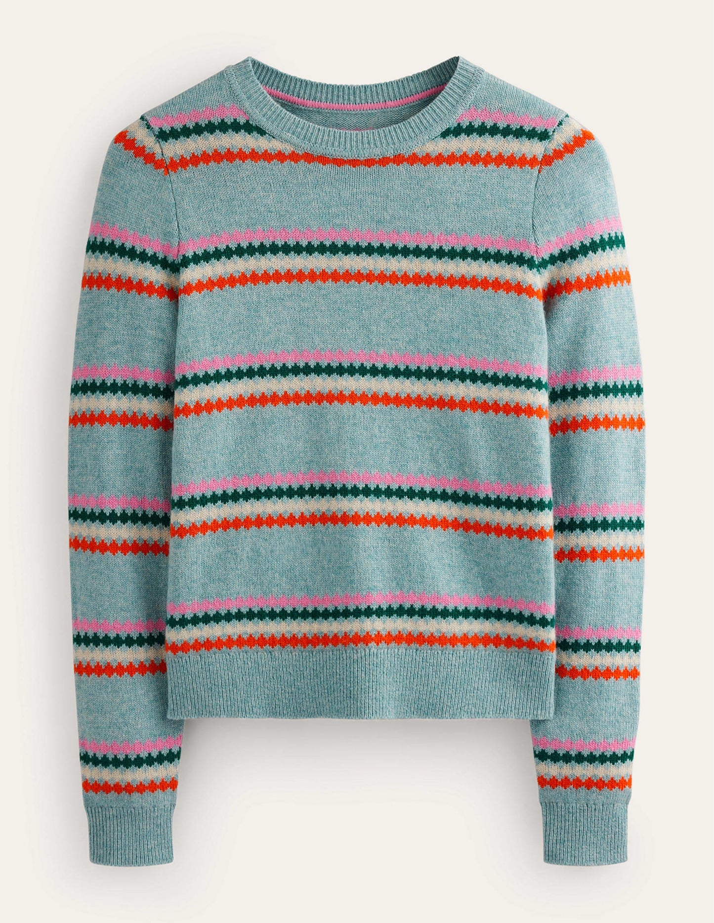 Edie Fair Isle Jumper-Blue Diamond Stripe