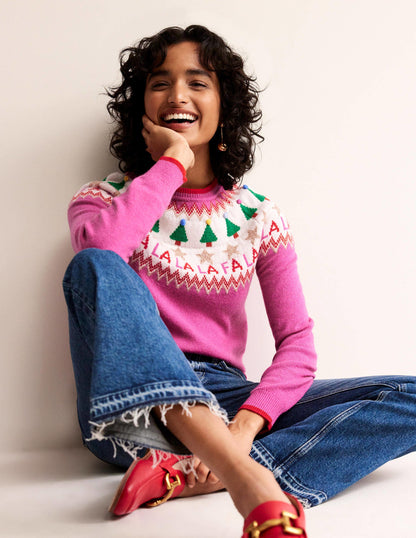 Edie Fair Isle Jumper-Vibrant Pink Fair Isle-1