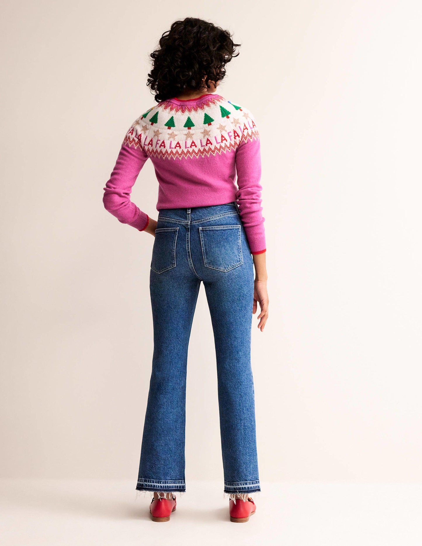 Edie Fair Isle Jumper-Vibrant Pink Fair Isle
