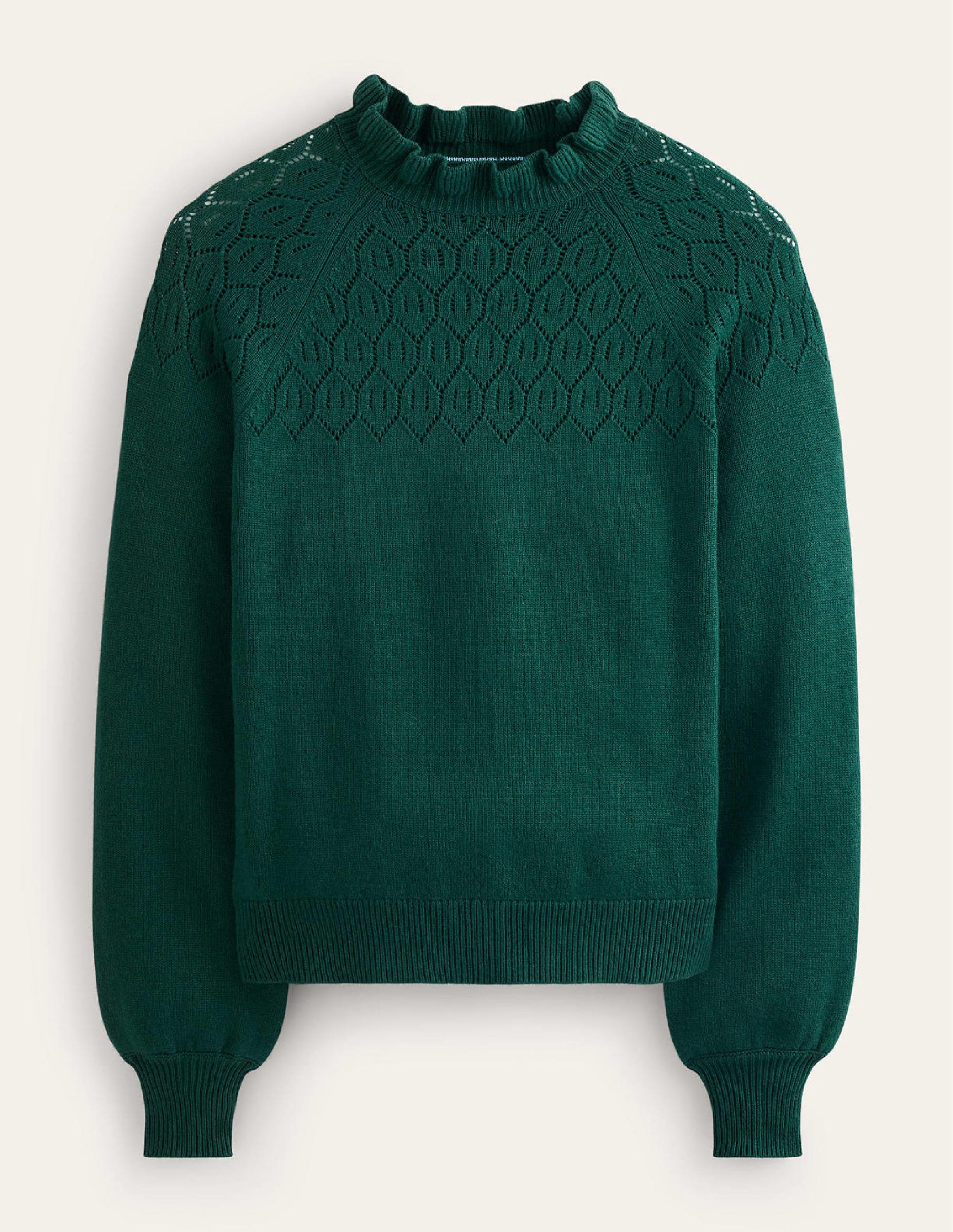 Pointelle Detailed Jumper-Emerald Night-5