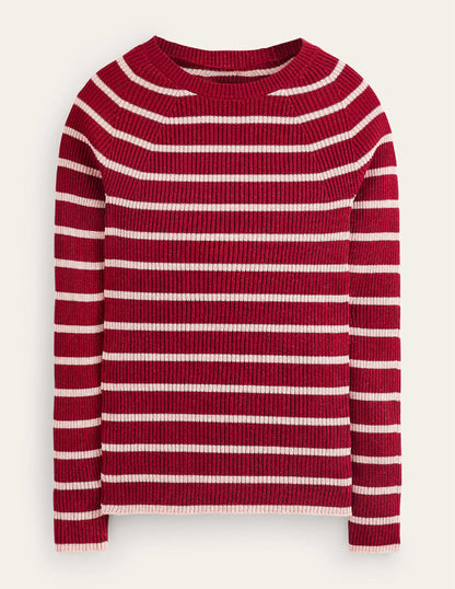 Effie Sparkle Stripe Jumper-Red, Chalky Pink Stripe-5