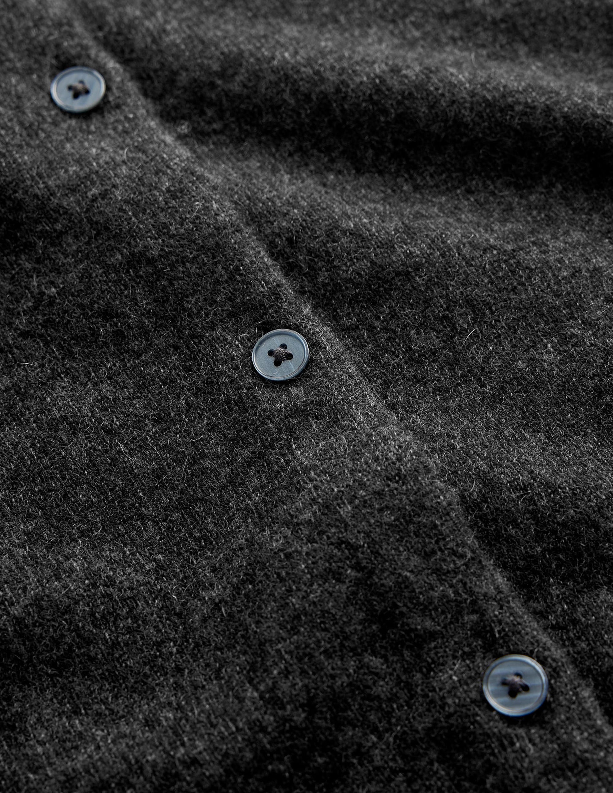 Eva Cashmere Crew Cardigan-Charcoal Melange - Image 6