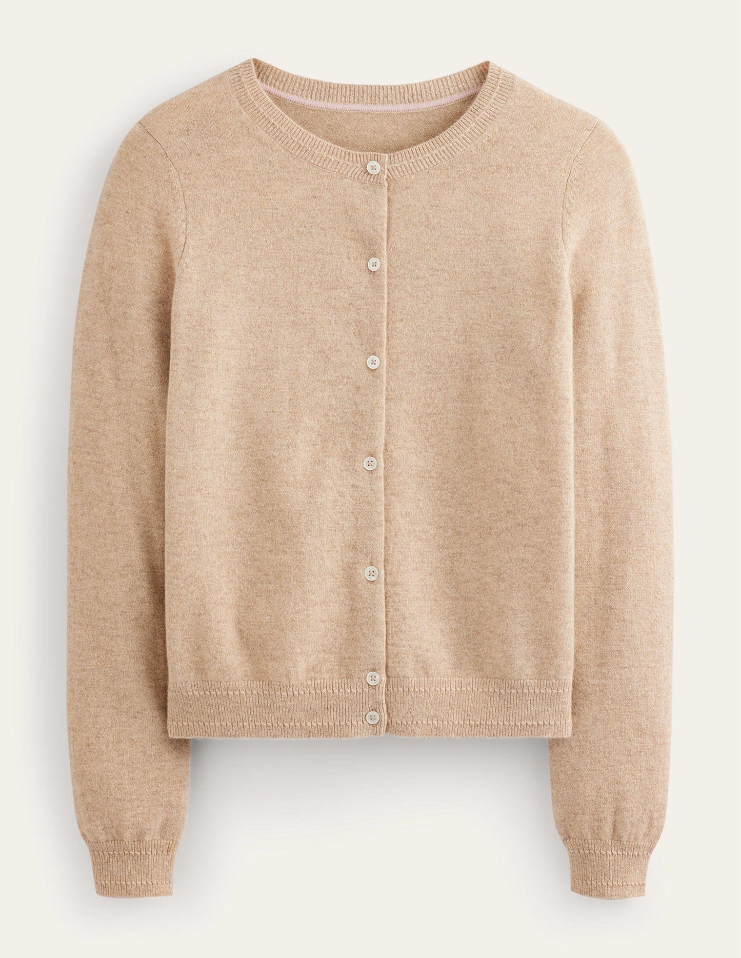 Eva Cashmere Crew Cardigan-Chinchilla Melange