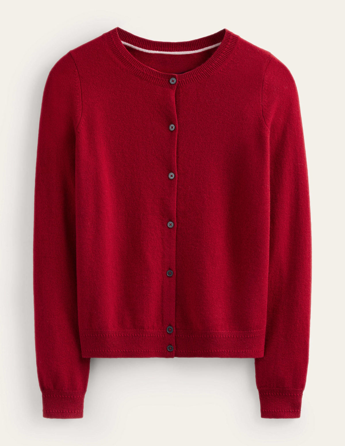 Eva Cashmere Crew Cardigan-Salsa - Image 5