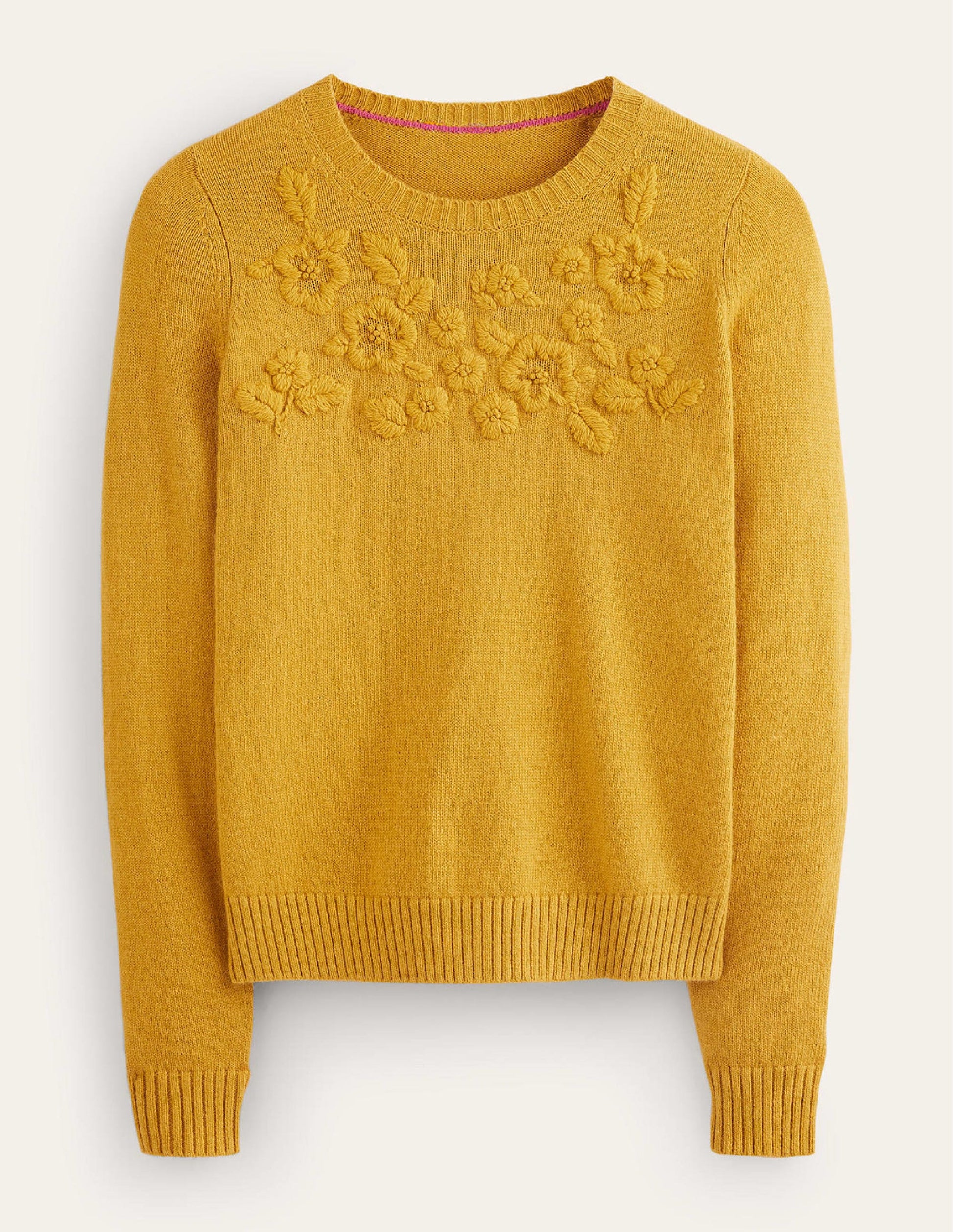 Embroidered Crew Neck Jumper-Dijon-6