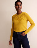 Embroidered Crew Neck Jumper-Dijon